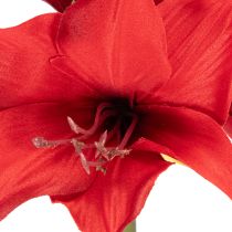 Article Fleur d'amaryllis rouge artificielle avec tige, décoration florale pour Noël, 50 cm