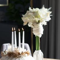 Article Amaryllis artificielle blanche avec tige, Avent et Noël, 50 cm