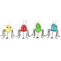 Article Figurines décoratives en métal avec aimant en forme de fourmi 11 × 8,5 × 10 cm 4 pièces
