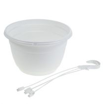Article Panier à fleurs suspendu 25cm blanc
