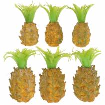 Article Mini ananas artificiel H6.5cm - 8cm 6 pcs