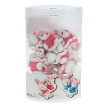 Article Pendentif Lapin 5,5 cm Rose 9 pcs