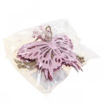 Article Pendentif papillon décoration métal rose 8,5x9,5cm 6 pcs