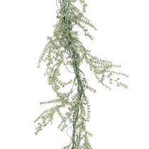 Guirlande d&#39;asperges artificielles blanc, cintre déco gris 170cm