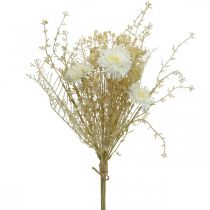 Article Bouquet artificiel asters et gypsophile beige, blanc 43cm