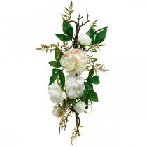 Topper pivoine, décoration de table, branche Paeonia blanche L60cm