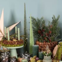 Article Sapin de Noël artificiel avec socle en bois pour décorations de Noël, 80 cm