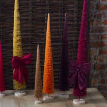 Article Sapin de Noël décoratif moderne et fin sur socle en bois, 80 cm