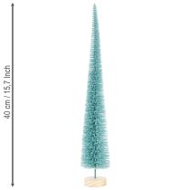 Article Sapin de Noël artificiel, fin, avec base en bois, 40 cm