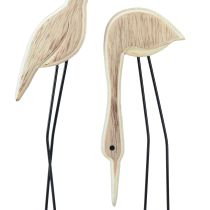 Article Support figurine en bois paire de grues naturel 27,5×13cm 2 pcs