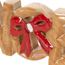 Article Inscription « Noël » avec nœud, décoration de Noël, 18 cm