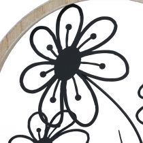 Article Anneau à fleurs en métal noir Décoration de table H19cm