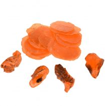 Article Moules huîtres tranches de capiz en filet orange 3,5–9,5cm 2pcs