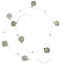 Article Guirlande de coquillages avec perles turquoise or argent L112cm 3pcs