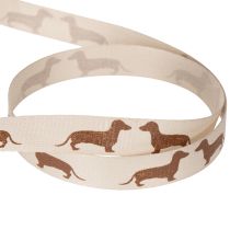 Article Ruban cadeau à motif teckel pour loisirs créatifs, 15 mm x 18 m
