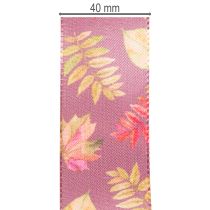 Article Ruban décoratif à motif de feuilles d'automne, 40 mm de large, 15 m de long