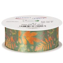 Article Ruban décoratif à motif de feuilles, décoration d'automne, 40 mm x 15 m