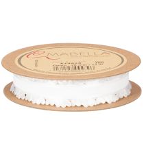 Article Ruban blanc décoratif à cœurs pour des idées de loisirs créatifs, 20 mm x 15 m