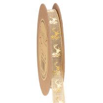 Article Ruban décoratif, motif cerf, ruban de Noël, 15 mm x 15 m