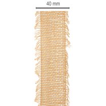 Article Ruban décoratif en coton, style rustique, à franges, 40 mm, 30 m