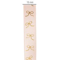 Article Ruban cadeau avec nœuds dorés 15 mm 18 m