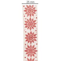 Article Ruban décoratif à flocons de neige, emballage cadeau, hiver, 25 mm x 20 m