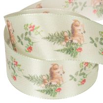 Article Ruban décoratif à motif de cerf, de forêt et de fleurs, 40 mm x 15 m