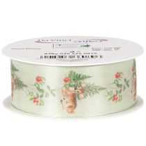 Article Ruban décoratif à motif de cerf, de forêt et de fleurs, 40 mm x 15 m