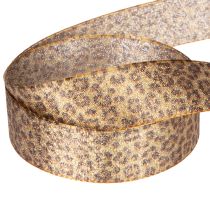 Article Ruban cadeau à motif léopard pour décoration créative et art floral, 25 mm x 20 m