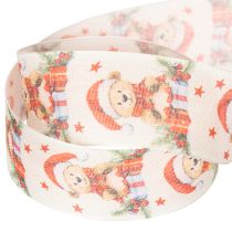 Article Ours en ruban cadeau avec bonnet de Père Noël et cadeaux 40 mm 15 m