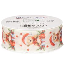 Article Ours en ruban cadeau avec bonnet de Père Noël et cadeaux 40 mm 15 m