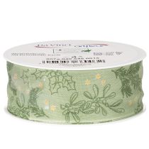 Article Ruban cadeau houx et gui 40 mm 15 m