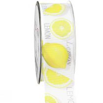 Article Ruban ruban décoratif citron ruban en tissu d&#39;été jaune 40mm 15m