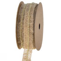 Article Ruban de jute ruban décoratif avec perles dorées jute 17mm 10m