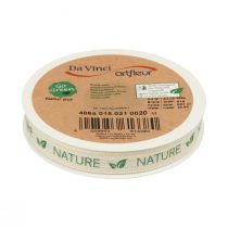 Article Ruban cadeau ruban déco coton crème nature 15mm 20m
