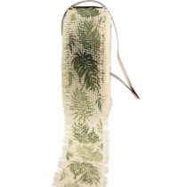 Ruban décoratif ruban de coton forêt tropicale vert 30mm 15m