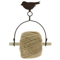 Article Porte-bande oiseau à suspendre avec jute H19cm