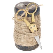 Article Bobine de ruban en jute avec ciseaux Ø5cm H8cm 2 pièces