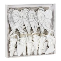 Article Porte-manteau avec tube et cœur, 18 cm, lot de 6