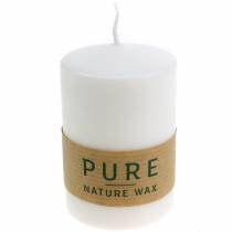 Article PURE Nature Safe Candle bougie pilier stéarine, cire de colza 90/60mm 1 pièce blanc