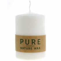 Article PURE Nature Safe Candle bougie pilier stéarine, cire de colza 90/60mm blanc 1 pc