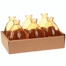 Article Vase bulbeux mini vases en verre orange Ø7cm H12cm 6 pcs