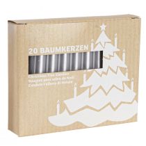 Article Bougies d'arbre Bougies d'arbre de Noël argent 13x105mm 20 pcs