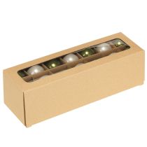 Article Boules de sapin mini boules de Noël verre vert argent 4 cm 24 pcs