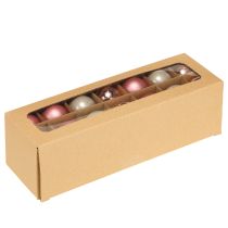Article Décoration de sapin boules de Noël en verre rose gris Ø4cm 24 pcs