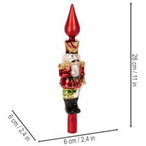Article Figurine casse-noisette rouge pour sapin de Noël, 28 cm, en verre véritable