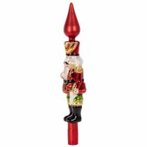 Article Figurine casse-noisette rouge pour sapin de Noël, 28 cm, en verre véritable