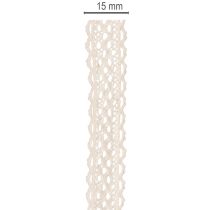 Article Ruban de dentelle en coton pour la décoration et les travaux manuels, 15 mm de large, 10 m de long