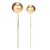 Article Boules artificielles dorées sur fil de fer pour compositions festives, 2 cm, 48 pièces