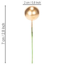 Article Boules artificielles dorées sur fil de fer pour compositions festives, 2 cm, 48 pièces